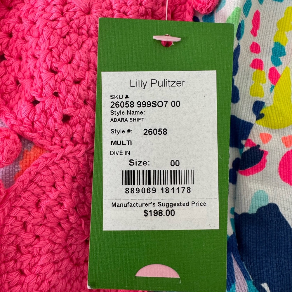 NWT Sz 00 Lilly Pulitzer Adara Shift Dress with Pink and Blue Floral - Picture 3 of 10